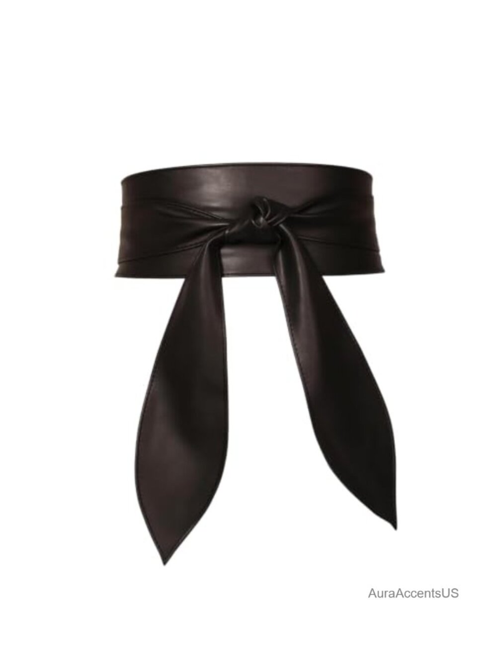 Wide Leather Wrap Belt for Women Knotted Decorative Waist Cinch